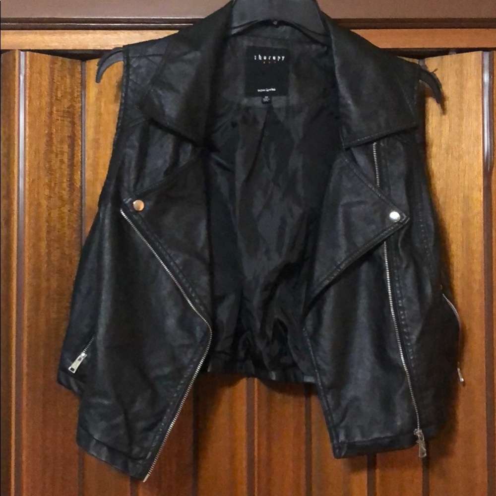 Never used faux leather vest